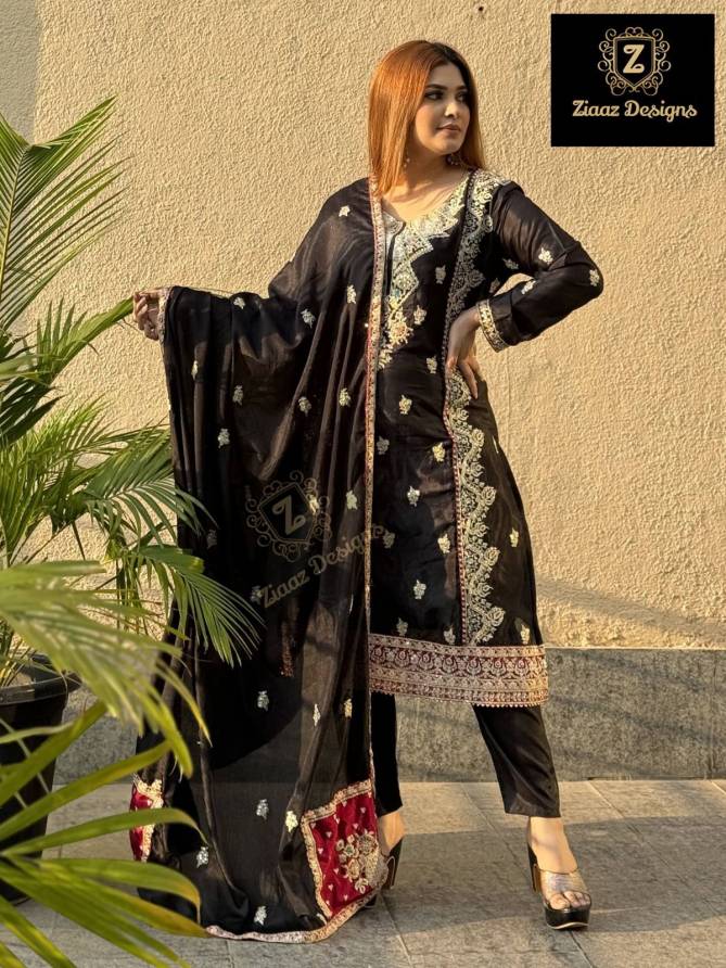443 Ziaaz Designs Chinon Embroidered Pakistani Suits Wholesale Shop In Surat
